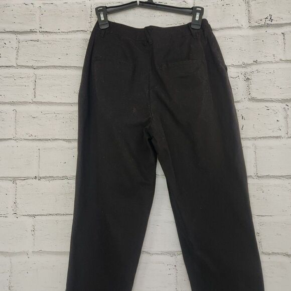 ASOS Design Women's Solid Black Straight-Leg Stretchy Trousers Size 4P Career - Picture 5 of 14